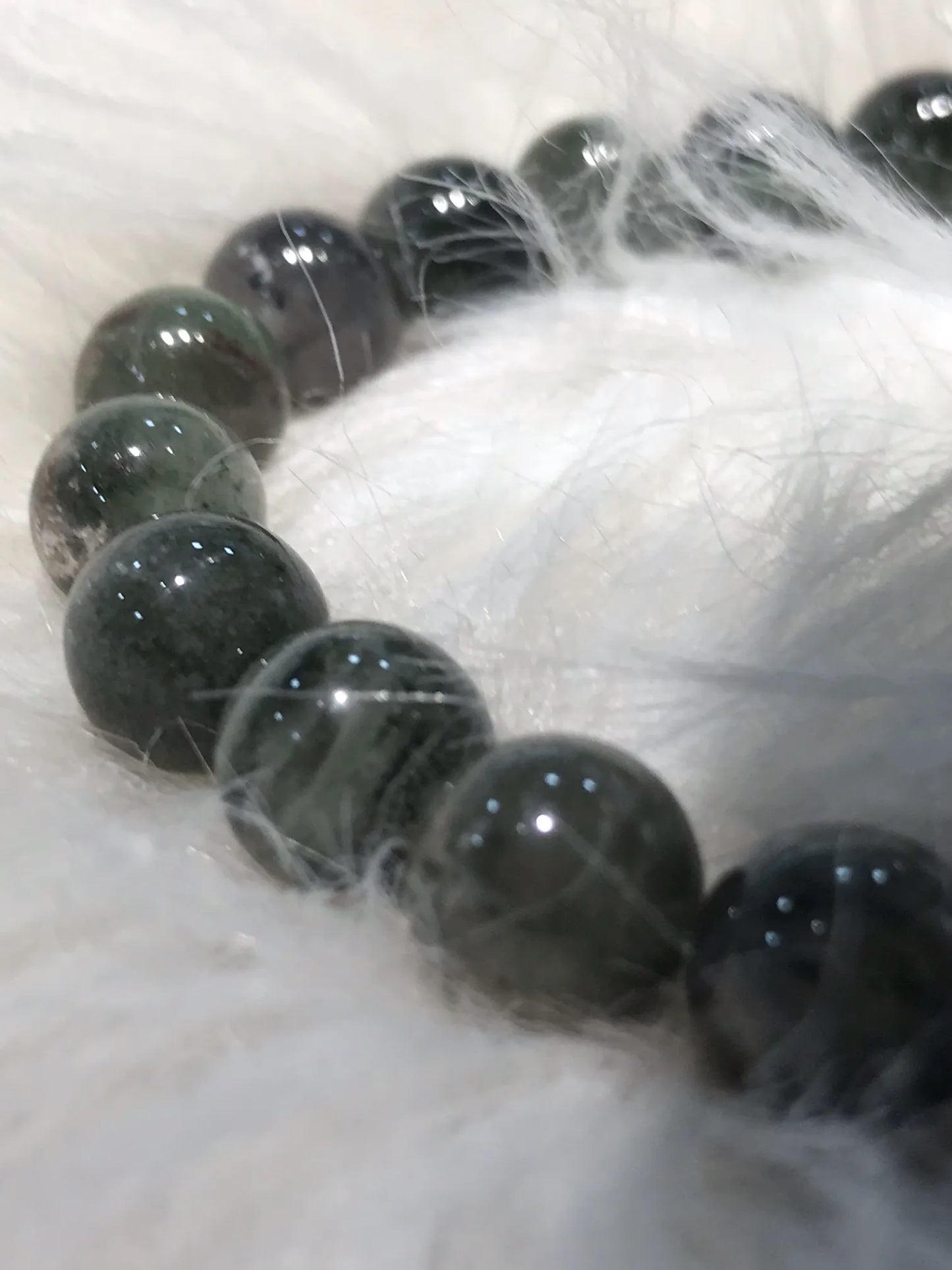USA Green Phantom Quartz Bracelet A Grade 100% Natural Crystal Gemstone