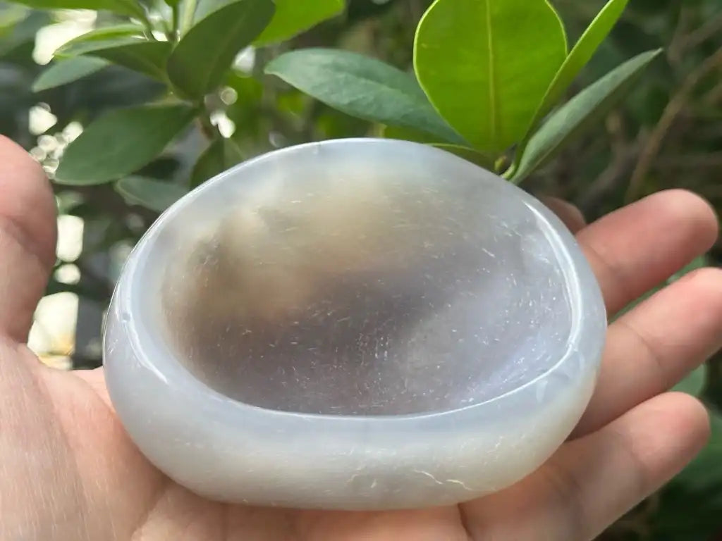 Brazil Agate Cleansing Bowl 7.5cm 100% Natural Crystal Gemstone - JING WEN CRYSTAL