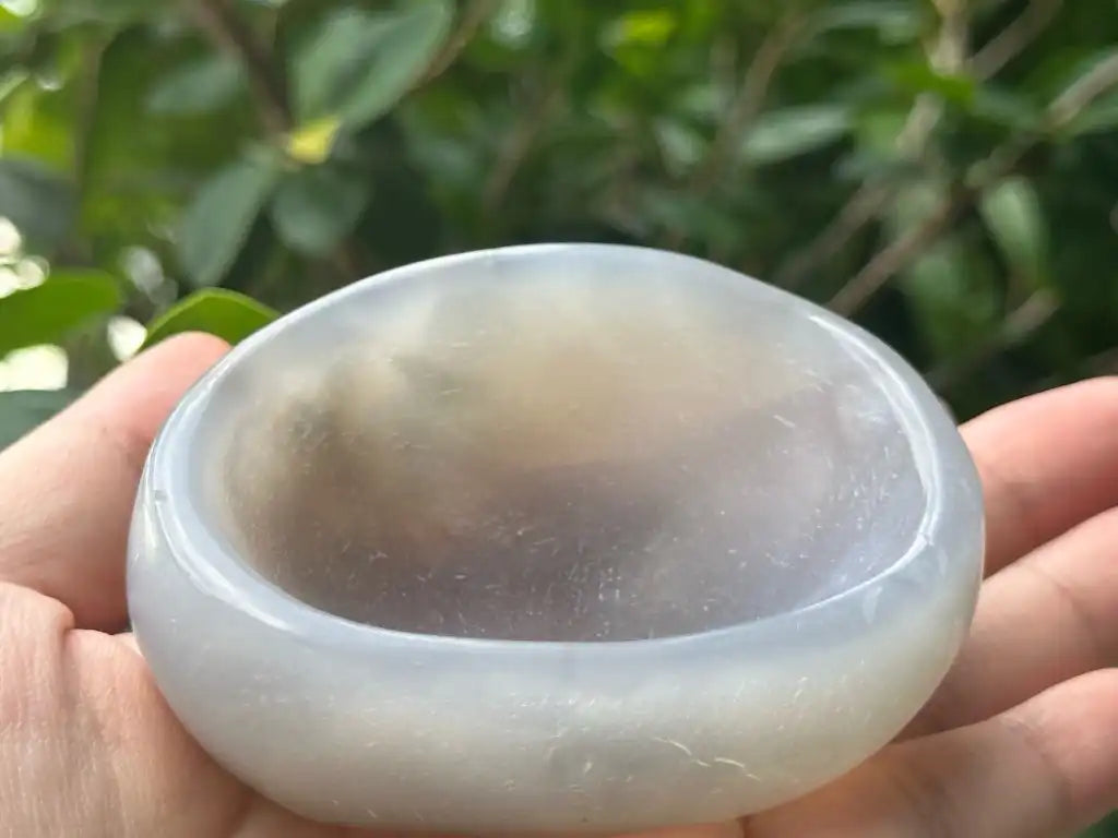 Brazil Agate Cleansing Bowl 7.5cm 100% Natural Crystal Gemstone - JING WEN CRYSTAL