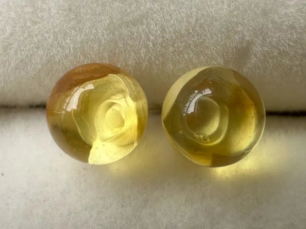 Russia Amber Earring A Grade with Silver 925 100% Natural Crystal Gemstone - JING WEN CRYSTAL