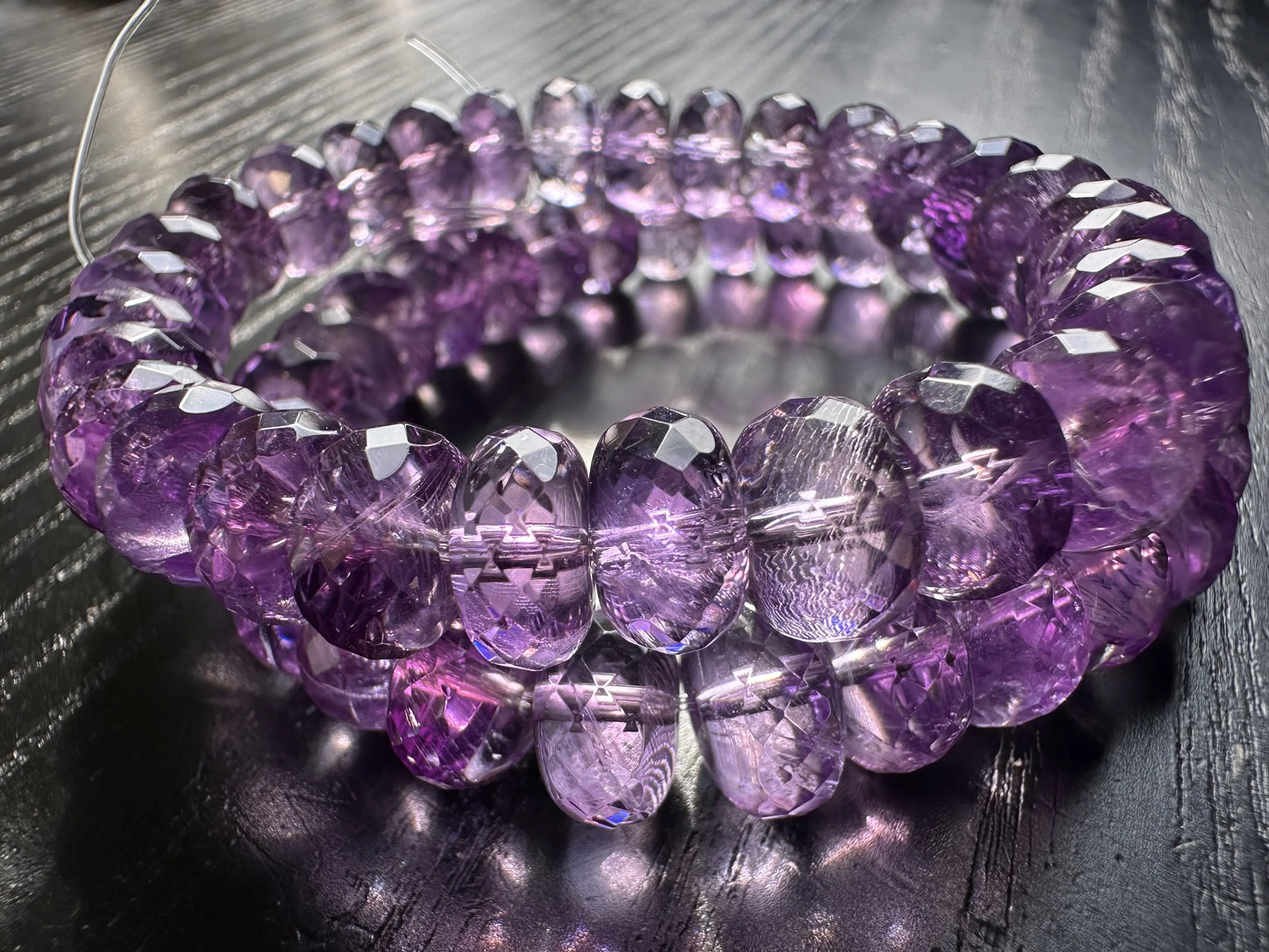 Brazil Amethyst Faceted Gem Bracelet A Grade 100% Natural Crystal Gemstone