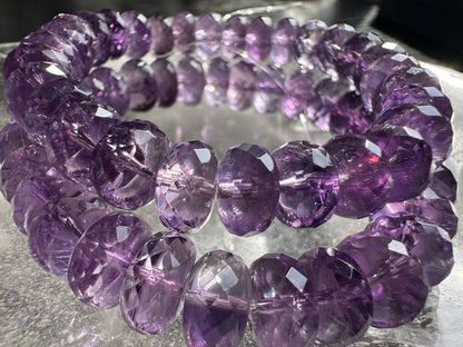 Brazil Amethyst Faceted Gem Bracelet A Grade 100% Natural Crystal Gemstone