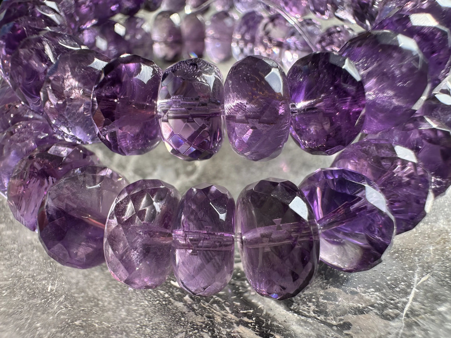 Brazil Amethyst Faceted Gem Bracelet A Grade 100% Natural Crystal Gemstone