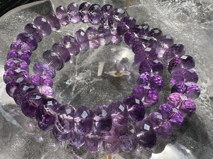 Brazil Amethyst Faceted Gem Bracelet A Grade 100% Natural Crystal Gemstone