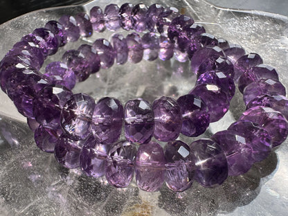 Brazil Amethyst Faceted Gem Bracelet A Grade 100% Natural Crystal Gemstone