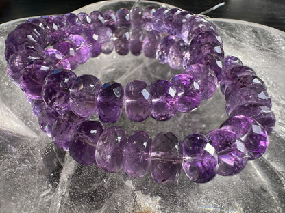 Brazil Amethyst Faceted Gem Bracelet A Grade 100% Natural Crystal Gemstone