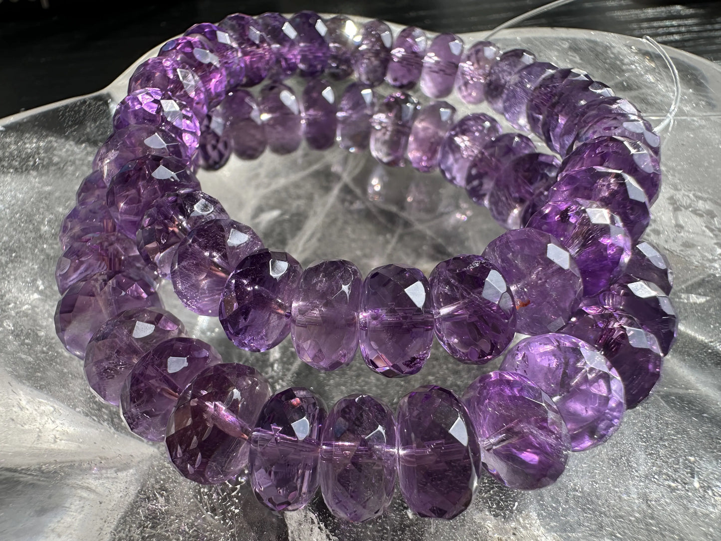 Brazil Amethyst Faceted Gem Bracelet A Grade 100% Natural Crystal Gemstone