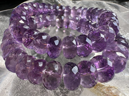 Brazil Amethyst Faceted Gem Bracelet A Grade 100% Natural Crystal Gemstone