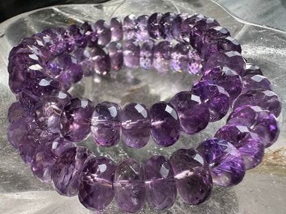 Brazil Amethyst Faceted Gem Bracelet A Grade 100% Natural Crystal Gemstone