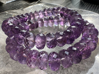 Brazil Amethyst Faceted Gem Bracelet A Grade 100% Natural Crystal Gemstone