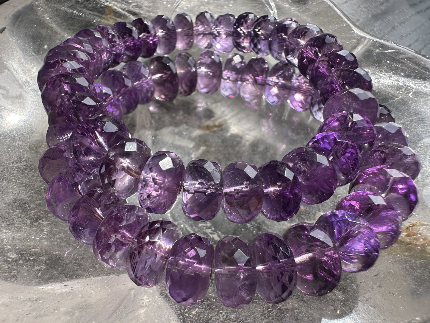 Brazil Amethyst Faceted Gem Bracelet A Grade 100% Natural Crystal Gemstone