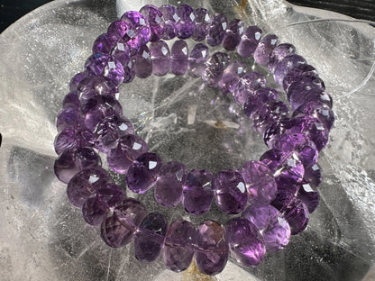 Brazil Amethyst Faceted Gem Bracelet A Grade 100% Natural Crystal Gemstone