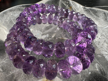 Brazil Amethyst Faceted Gem Bracelet A Grade 100% Natural Crystal Gemstone