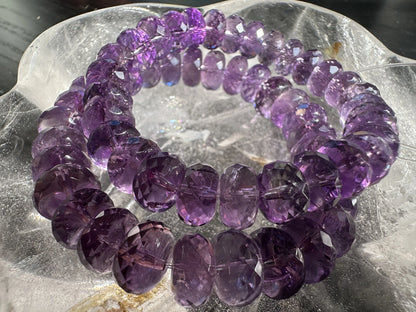 Brazil Amethyst Faceted Gem Bracelet A Grade 100% Natural Crystal Gemstone