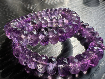 Brazil Amethyst Faceted Gem Bracelet A Grade 100% Natural Crystal Gemstone