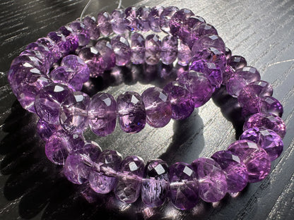 Brazil Amethyst Faceted Gem Bracelet A Grade 100% Natural Crystal Gemstone