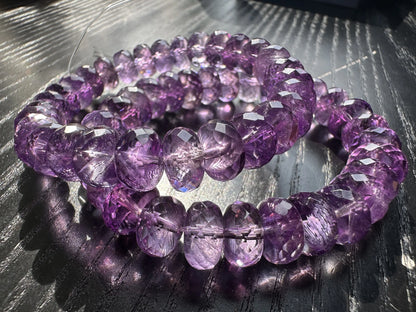 Brazil Amethyst Faceted Gem Bracelet A Grade 100% Natural Crystal Gemstone