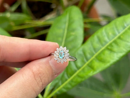 Peru Apatite Adjustable Ring A Grade with Silver 925 100% Natural Crystal Gemstone - JING WEN CRYSTAL