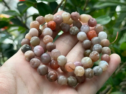 Tibet Rare Old Multicolor Tibetan Agate Buddha Carving 8mm Bracelet  A Grade 100% Natural Crystal Gemstone - JING WEN CRYSTAL