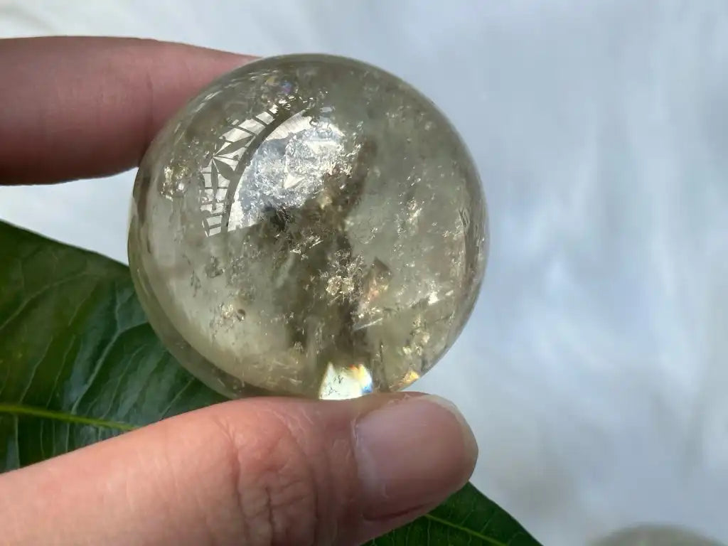 Madagascar Yellow Citrine Sphere 4cm 100% Natural Crystal Gemstone - JING WEN CRYSTAL