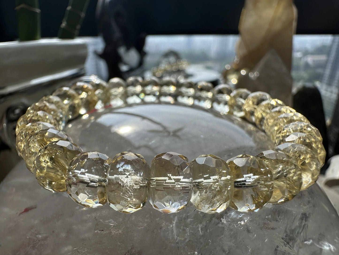 Madagascar Yellow Citrine Faceted Bracelet A Grade 100% Natural Crystal Gemstone for Wealth