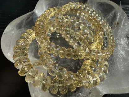 Madagascar Yellow Citrine Faceted Bracelet A Grade 100% Natural Crystal Gemstone for Wealth