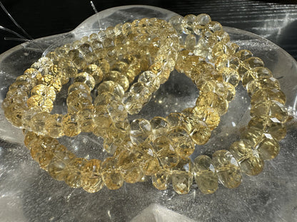 Madagascar Yellow Citrine Faceted Bracelet A Grade 100% Natural Crystal Gemstone for Wealth