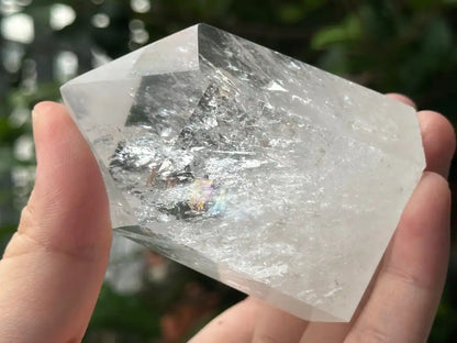 Brazil Clear Quartz Tower Point / Flame 100% Natural Crystal Gemstone - JING WEN CRYSTAL