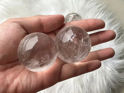 Brazil Clear Quartz Sphere 4cm diameter 100% Natural Crystal Gemstone - JING WEN CRYSTAL