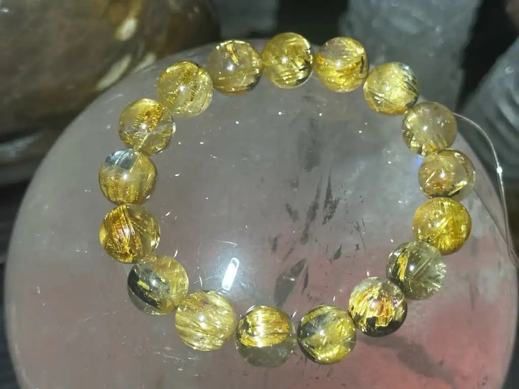 Brazil Old Mine Gold Rutile Bracelet A Grade 100% Natural Crystal