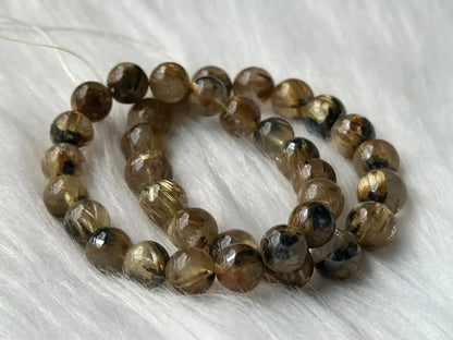 Brazil Old Mine Gold Rutile Quartz Bracelet A Grade 100% Natural Crystal Gemstone - JING WEN CRYSTAL