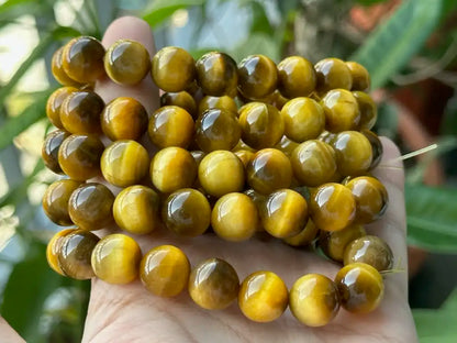 India Golden Tiger’s Eye Bracelet A Grade 100% Natural Crystal Gemstone - JING WEN CRYSTAL