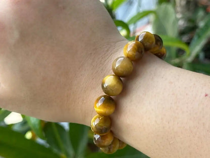 India Golden Tiger’s Eye Bracelet A Grade 100% Natural Crystal Gemstone - JING WEN CRYSTAL