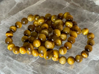 India Golden Tiger’s Eye Bracelet A Grade 100% Natural Crystal Gemstone - JING WEN CRYSTAL