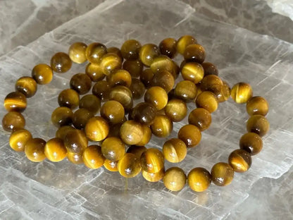 India Golden Tiger’s Eye Bracelet A Grade 100% Natural Crystal Gemstone - JING WEN CRYSTAL