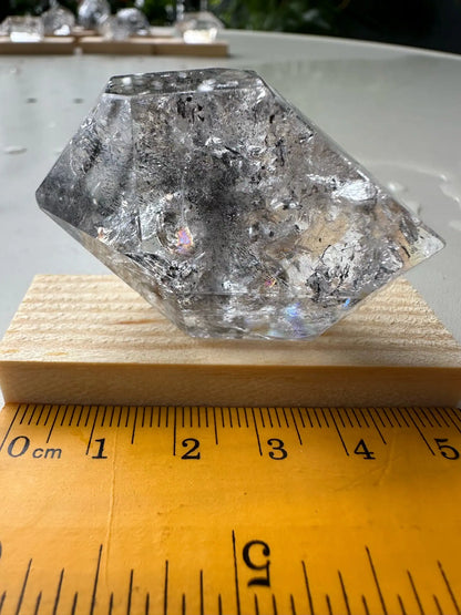 USA Herkimer Quartz Diamond with Black Anthraxolite Crystal 100% Natural Crystal Gemstone