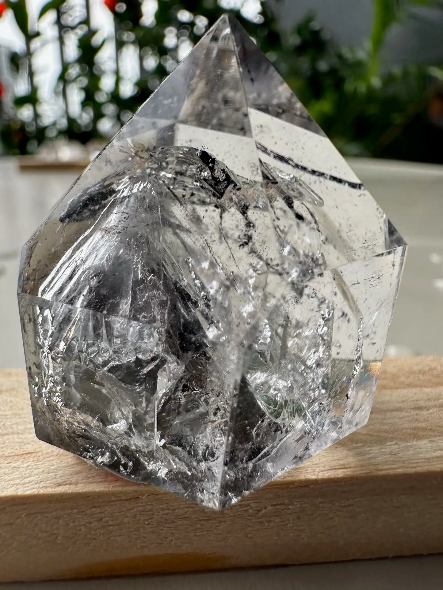 USA Herkimer Quartz Diamond with Black Anthraxolite Crystal 100% Natural Crystal Gemstone