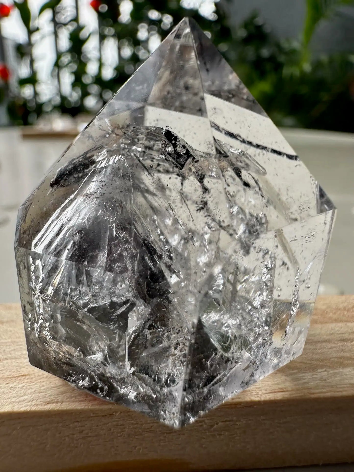 USA Herkimer Quartz Diamond with Black Anthraxolite Crystal 100% Natural Crystal Gemstone