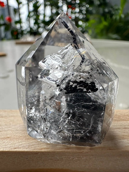 USA Herkimer Quartz Diamond with Black Anthraxolite Crystal 100% Natural Crystal Gemstone - JING WEN CRYSTAL