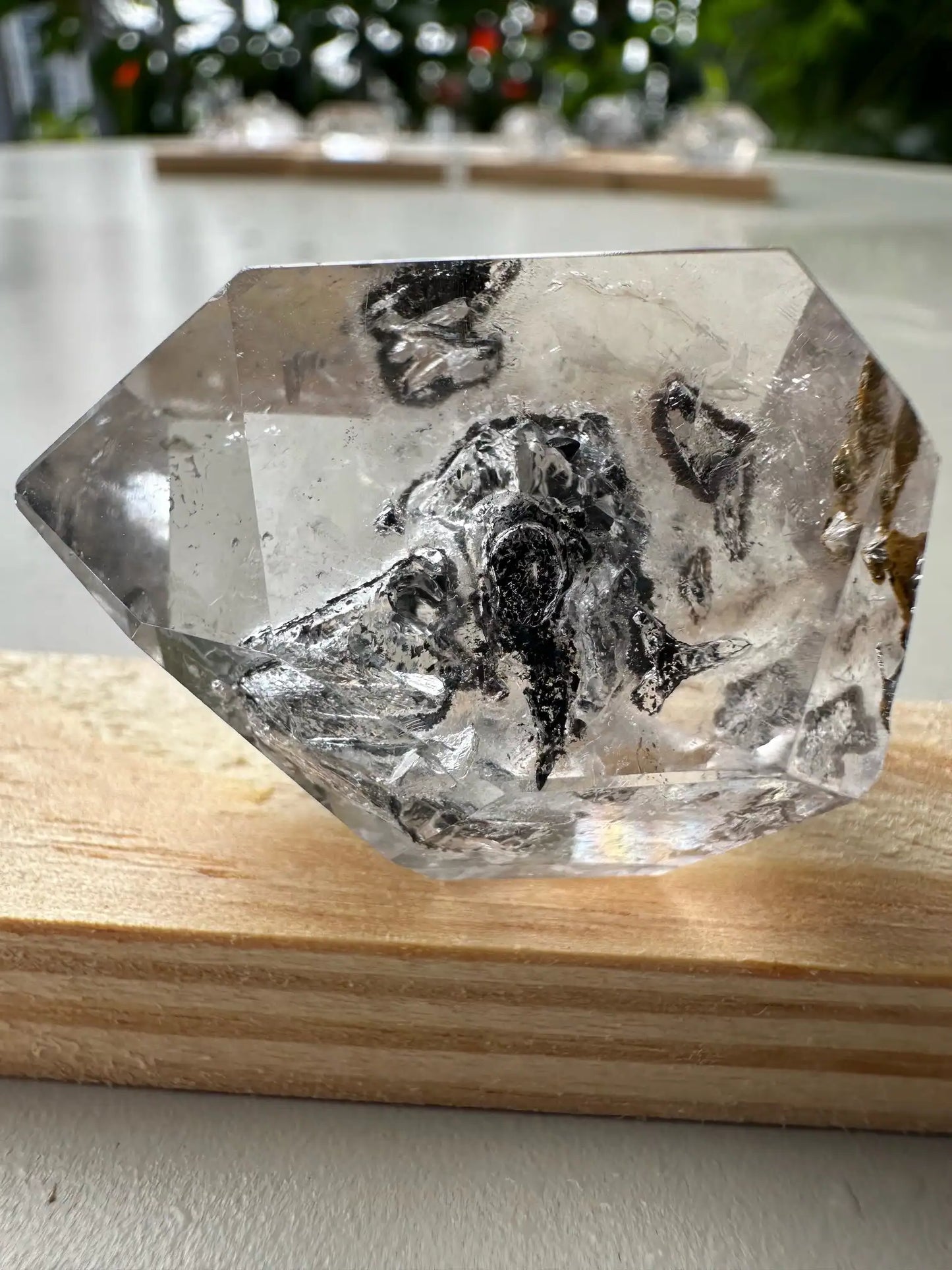 USA Herkimer Quartz Diamond with Black Anthraxolite Crystal 100% Natural Crystal Gemstone - JING WEN CRYSTAL