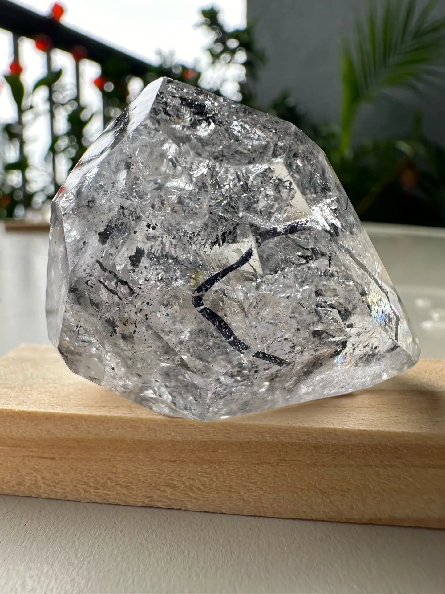 USA Herkimer Quartz Diamond with Black Anthraxolite Crystal 100% Natural Crystal Gemstone - JING WEN CRYSTAL