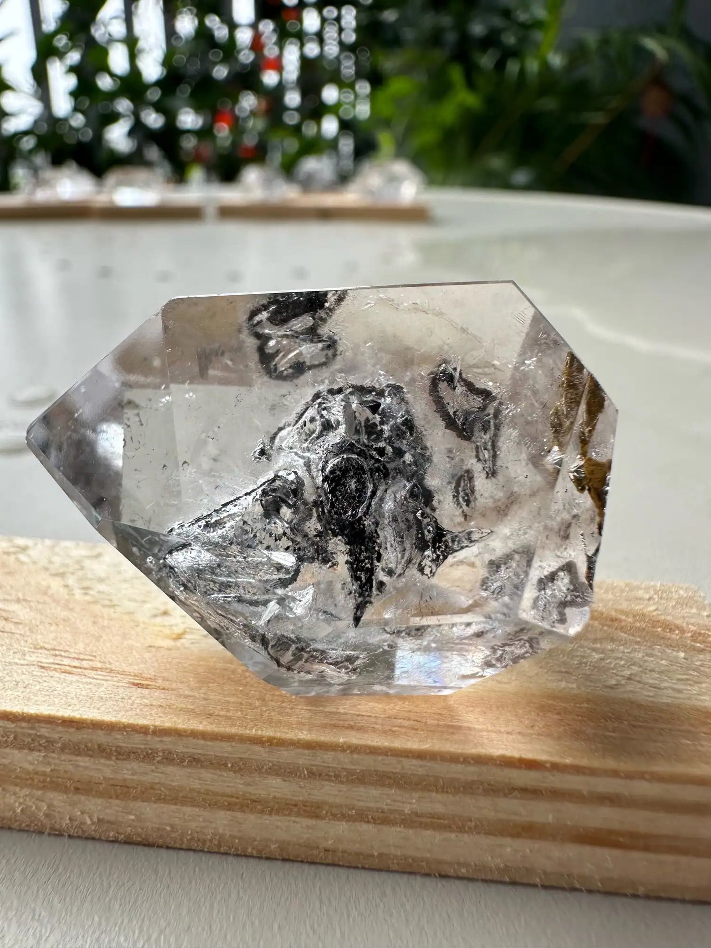 USA Herkimer Quartz Diamond with Black Anthraxolite Crystal 100% Natural Crystal Gemstone - JING WEN CRYSTAL