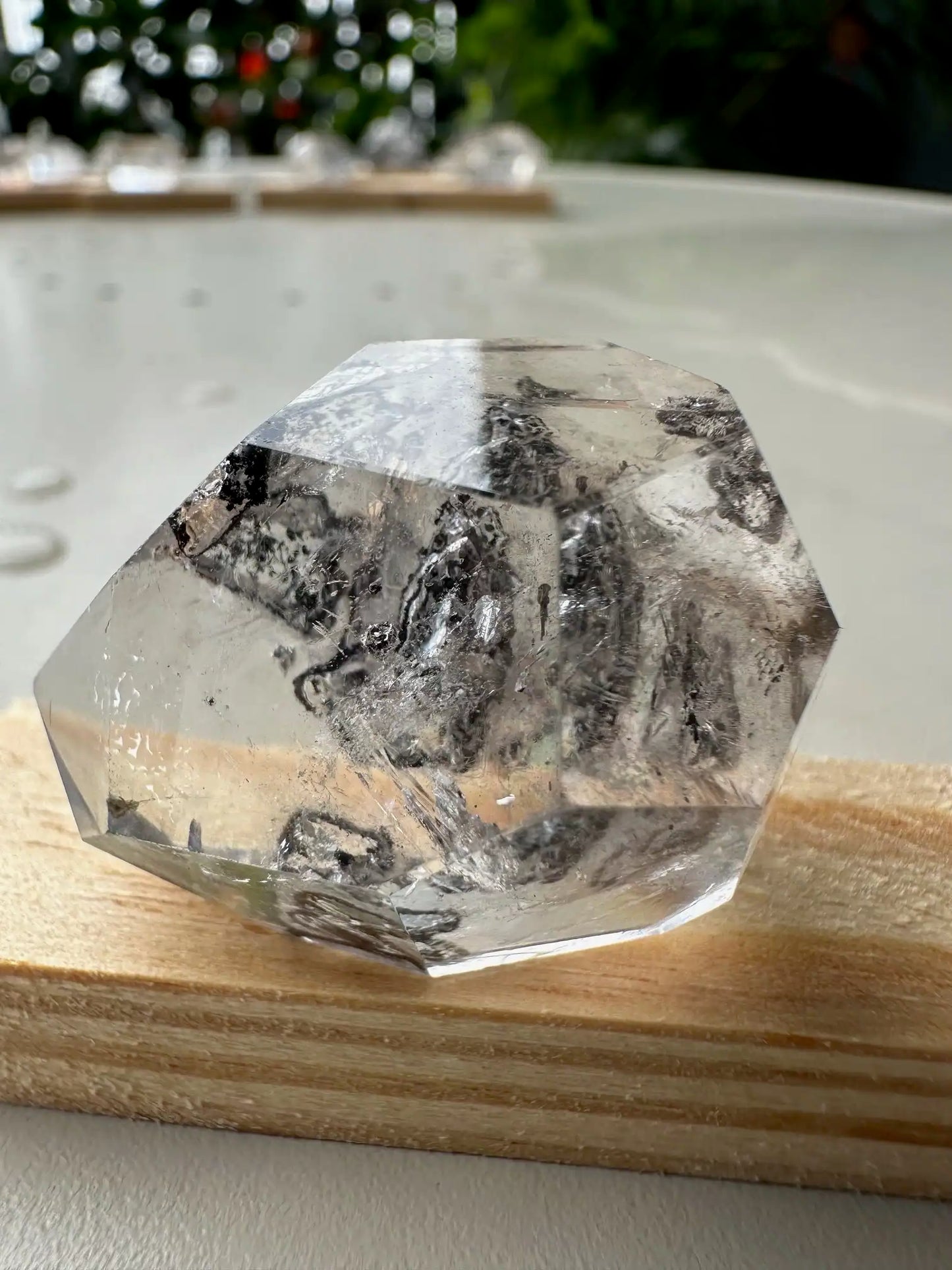 USA Herkimer Quartz Diamond with Black Anthraxolite Crystal 100% Natural Crystal Gemstone