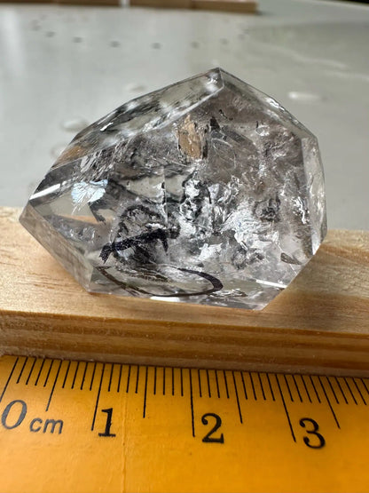 USA Herkimer Quartz Diamond with Black Anthraxolite Crystal 100% Natural Crystal Gemstone - JING WEN CRYSTAL