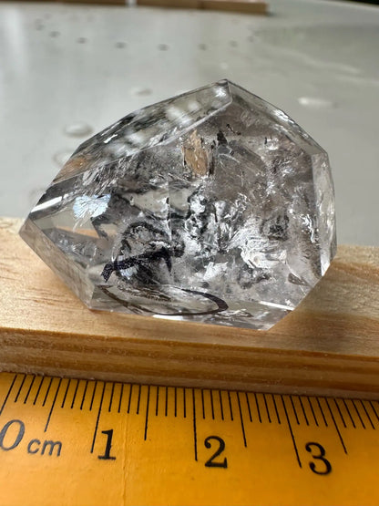 USA Herkimer Quartz Diamond with Black Anthraxolite Crystal 100% Natural Crystal Gemstone - JING WEN CRYSTAL