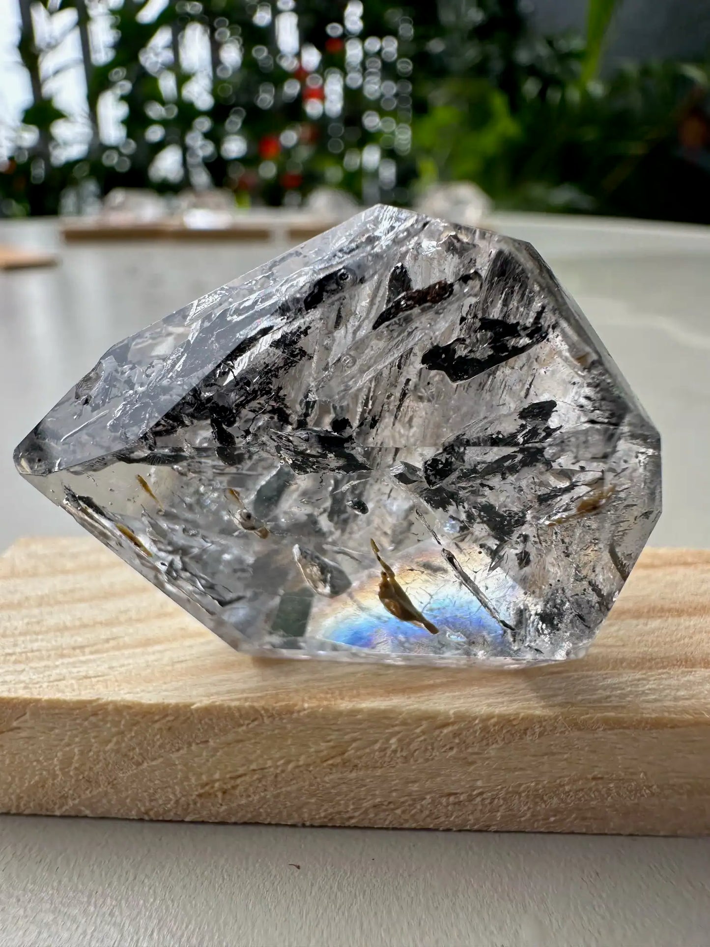 USA Herkimer Quartz Diamond with Black Anthraxolite Crystal 100% Natural Crystal Gemstone - JING WEN CRYSTAL