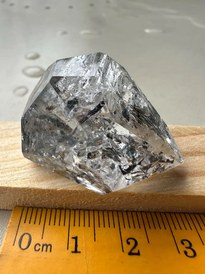 USA Herkimer Quartz Diamond with Black Anthraxolite Crystal 100% Natural Crystal Gemstone - JING WEN CRYSTAL