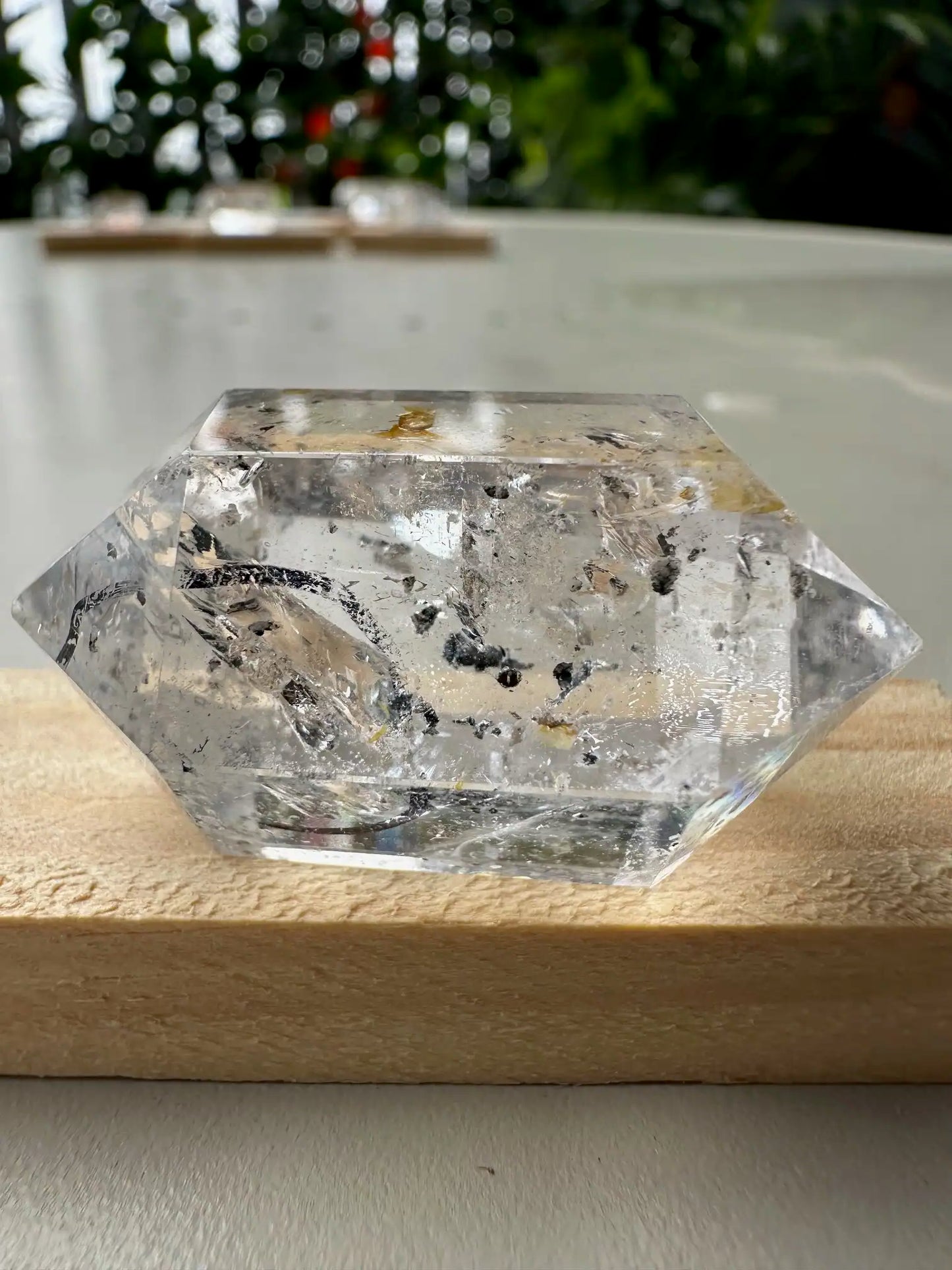 USA Herkimer Quartz Diamond with Black Anthraxolite Crystal 100% Natural Crystal Gemstone - JING WEN CRYSTAL