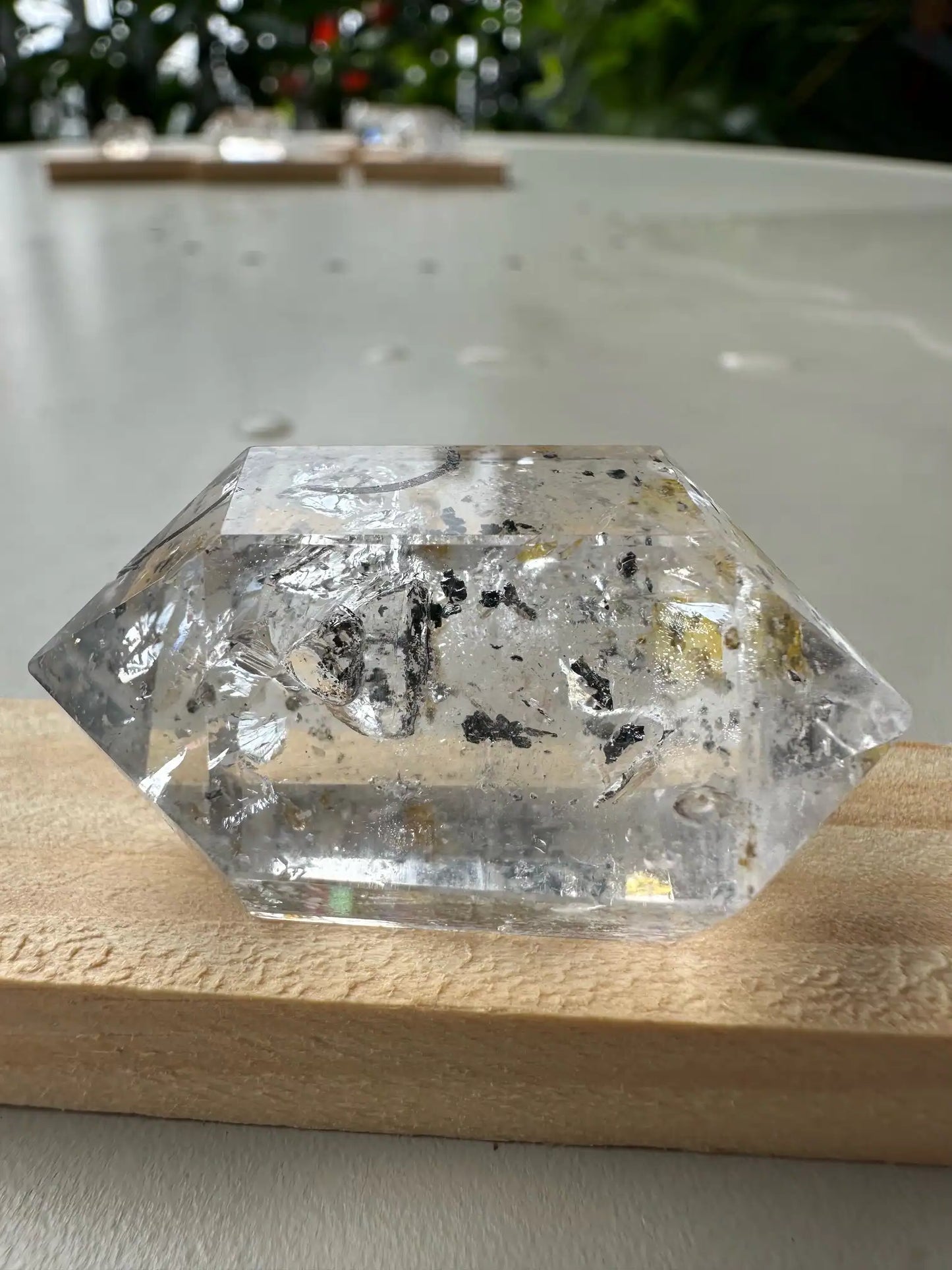 USA Herkimer Quartz Diamond with Black Anthraxolite Crystal 100% Natural Crystal Gemstone