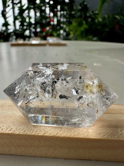 USA Herkimer Quartz Diamond with Black Anthraxolite Crystal 100% Natural Crystal Gemstone - JING WEN CRYSTAL